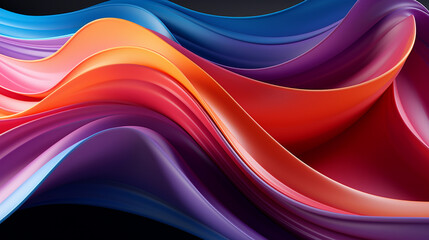 Multicolored waves lines liquid abstract pattern background. Generative AI