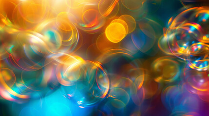 Wall Mural - abstract, bright, shiny, blue, design, light, blurred, circle, background