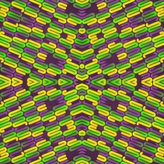 Aufkleber - 3d rendering digital illustration with a repeating snake-like pattern of a series of interconnected figures