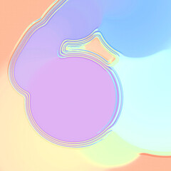 Aufkleber - 3d rendering digital illustration in surrealistic style with bright multicolored organic shapes