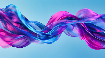 Poster - Fluid Dynamics: Creative Illustration of Blue and Purple Liquid Waves in Abstract Motion