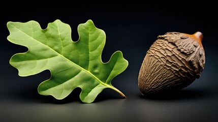 Poster - nature oak leaf acorn