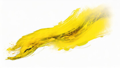 Wall Mural - Yellow stroke of paint isolated on transparent background