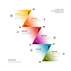 Poster - Simple light diagonal infographic template with triangle arrows
