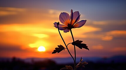 Sticker - nature silhouette flower