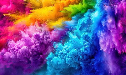 Wall Mural - Rainbow blast holi colorful powder explosion, holi festival