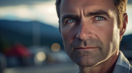 Poster - Close-up of a person in a suit and tie, suitable for business concepts