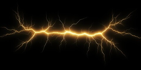 Wall Mural - A group of lightning flashes on a black background. Suitable for weather-related designs