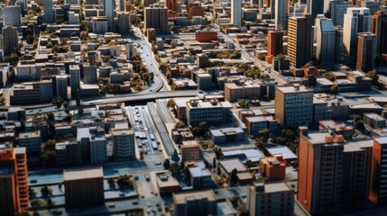 Aufkleber - Aerial view of a city with numerous tall buildings. Perfect for urban concepts
