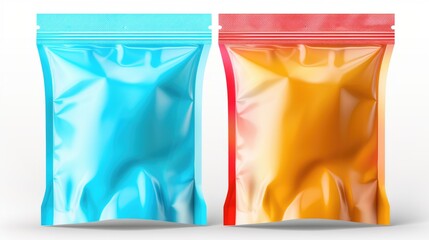 Aufkleber - Two metallic foil bags on a clean white background. Suitable for product packaging concepts