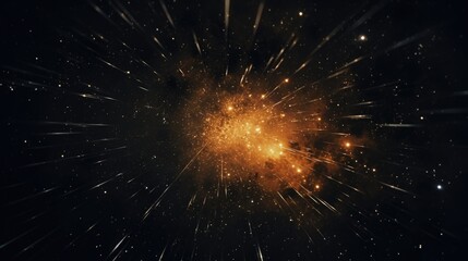Poster - A star burst shining on a dark background, perfect for graphic design projects or abstract backgrounds