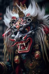 Poster - Detailed view of a demonic statue. Suitable for horror themes