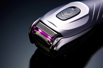 Poster - Close up of a razor on a table, suitable for grooming and hygiene concepts