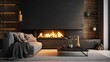 cozy fireplace in modern livingroom