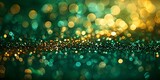 Fototapeta  - Bokeh Background in Green and Gold, Ideal for Saint Patrick's Day Festivities. Concept Saint Patrick's Day, Bokeh Photography, Green and Gold, Festive Background, Spring Celebrations