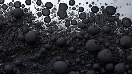 Poster - Close-up shot of water bubbles in monochrome. Ideal for scientific presentations