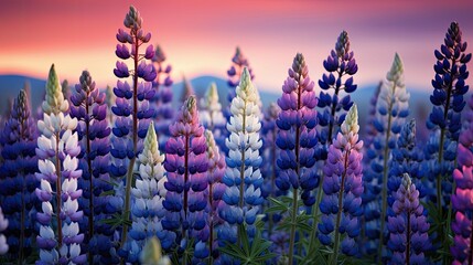 Poster - garden wildflowers lupine