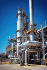 Poster - A large industrial plant with numerous pipes. Suitable for industrial concepts