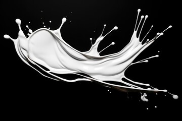 Poster - High-speed capture of milk splashing, suitable for food and beverage advertising