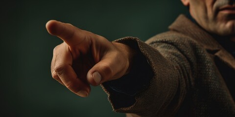 Aufkleber - A close up of a person pointing a finger. Perfect for business presentations
