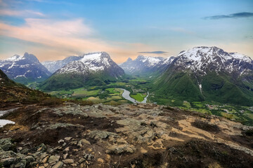 Sticker - Aerial view of Romsdalen and Isterdalen, Norway