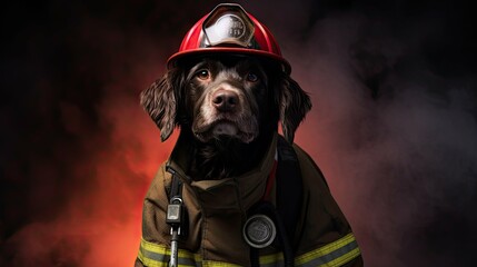 loyal firefighter dog