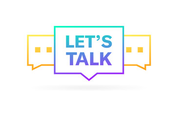 Poster - Let's talk bubble icon. Flat style. Vector icon