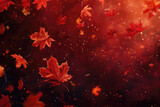 Fototapeta Przestrzenne - Flying fall maple leaves on autumn background