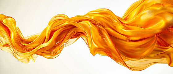 Poster - Fluid Dynamics: Golden Waves in Smooth Motion, Abstract Design of Elegance and Energy