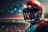 Fototapeta  - Colorful of american football player with helmet