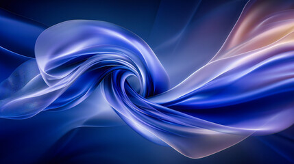 Wall Mural - Digital Wave: Smooth Blue and Purple Lines in a Dark Background, Symbolizing Flow and Motion