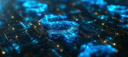 Aufkleber - Digital dollar money currency. Wireless payment technology concept. Generative AI technology.