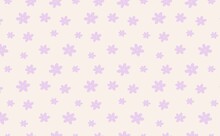 Seamless Purple Flower Background In Beige