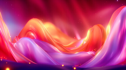 Poster - Vibrant Digital Wave: Flowing Lines and Dynamic Colors in a Futuristic Abstract Design