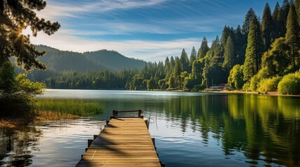 Wall Mural - fishing bass lake california