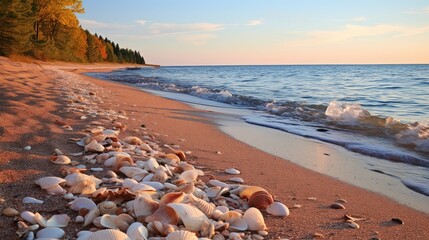 Wall Mural - sailboats lake michigan coast