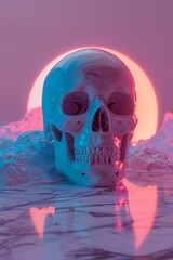 Poster - Abstract afterlife minimal background Generative Ai
