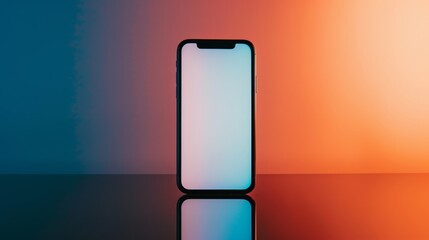 modern smartphone with a blank white screen, modern light background this type of image is commonly 