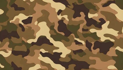 Wall Mural - Brown and green military camouflage seamless pattern background. Camouflage pattern background.