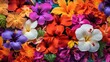 vibrant tropical flowers background