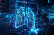 Doctor examines patient diseased lungs using radiological imaging digital tomography tomography chest with human lungs Generative AI