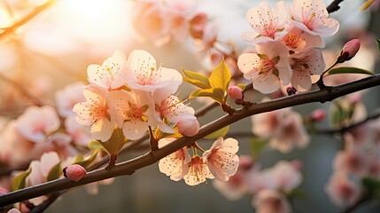 Poster - pink peach flowers