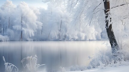 Poster - ice winter scene lake