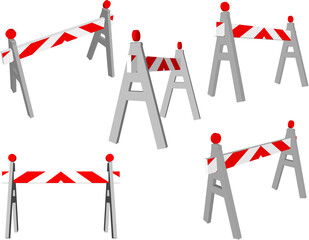 Vector illustrator sketch design for road stop signs for construction activities