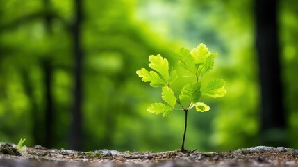 Poster - young oak sapling