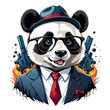 panda gangster mascot esport logo design
