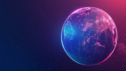 Wall Mural - planet earth simulating virtual connectivity generative ai