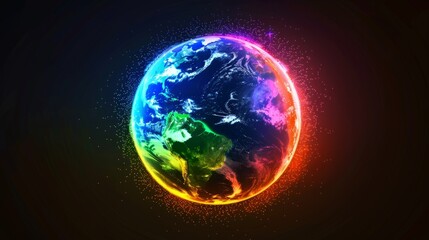 Wall Mural - planet earth simulating virtual connectivity generative ai