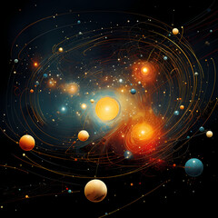 Poster - Abstract representation of the solar system.