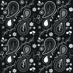 Wall Mural - seamless Bandana pattern with paisley